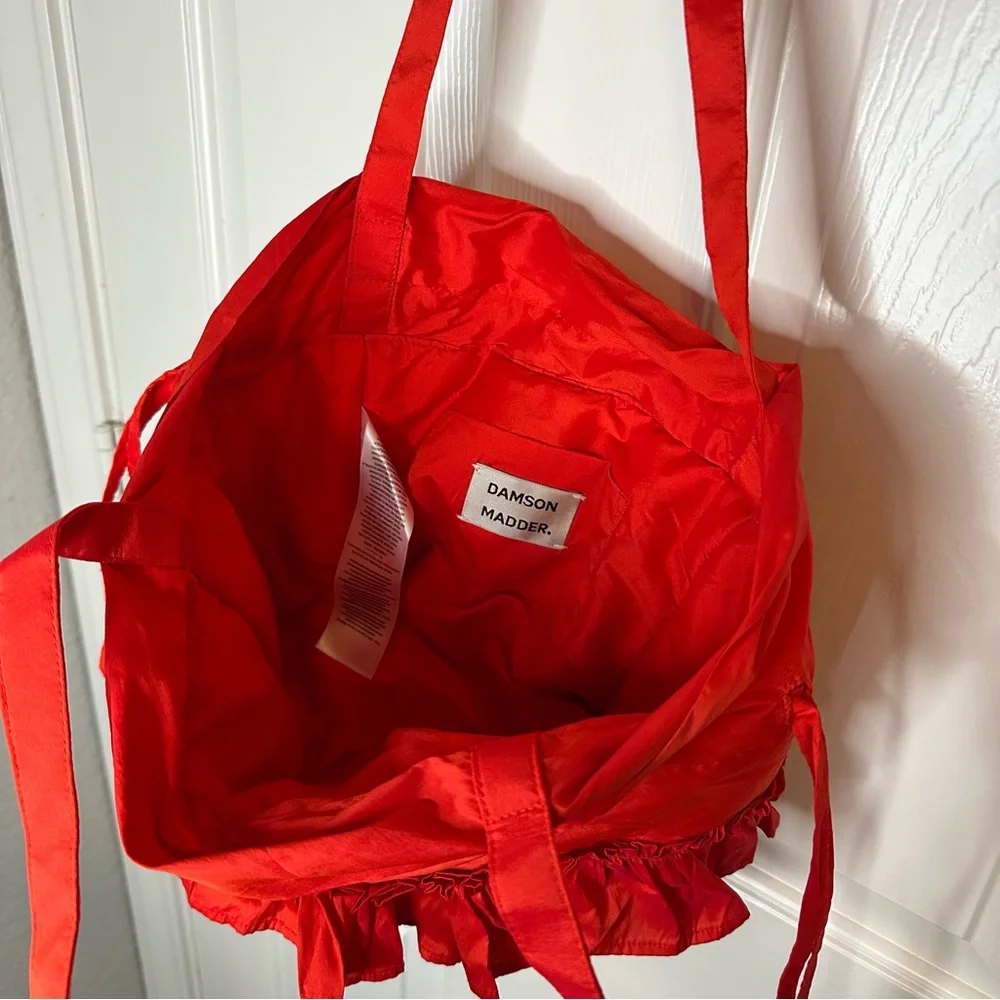 Anthropologie X Damson Madder Red Sita Frilly Pouch Bag OS Boho Cottage Prairie - Picture 7 of 10